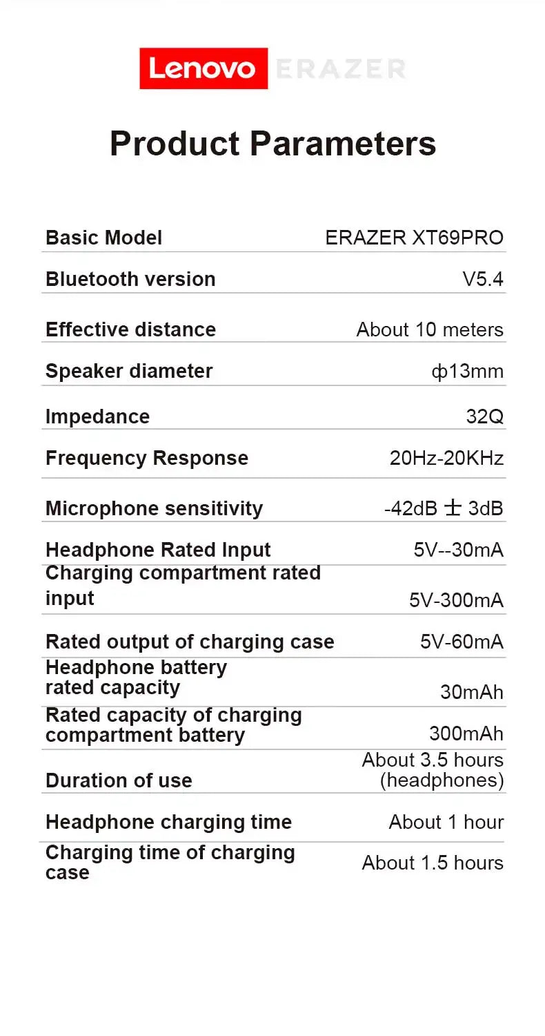 ERAZER XT69PRO - AI translator Earbuds