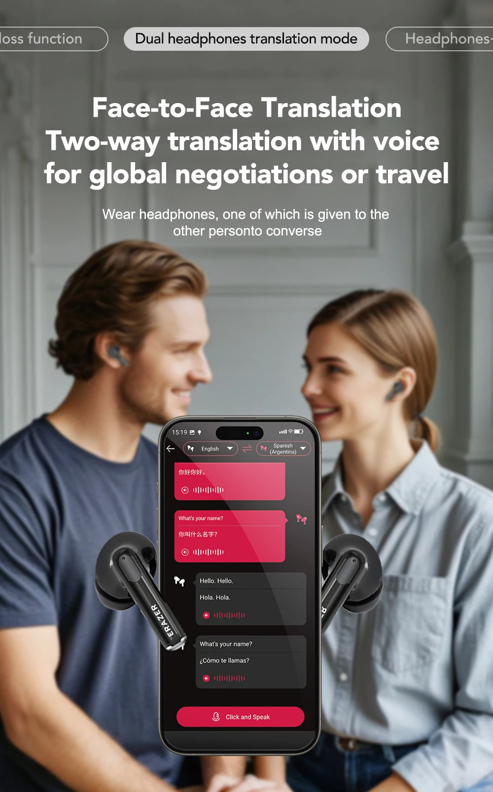 ERAZER XT69PRO - AI translator Earbuds