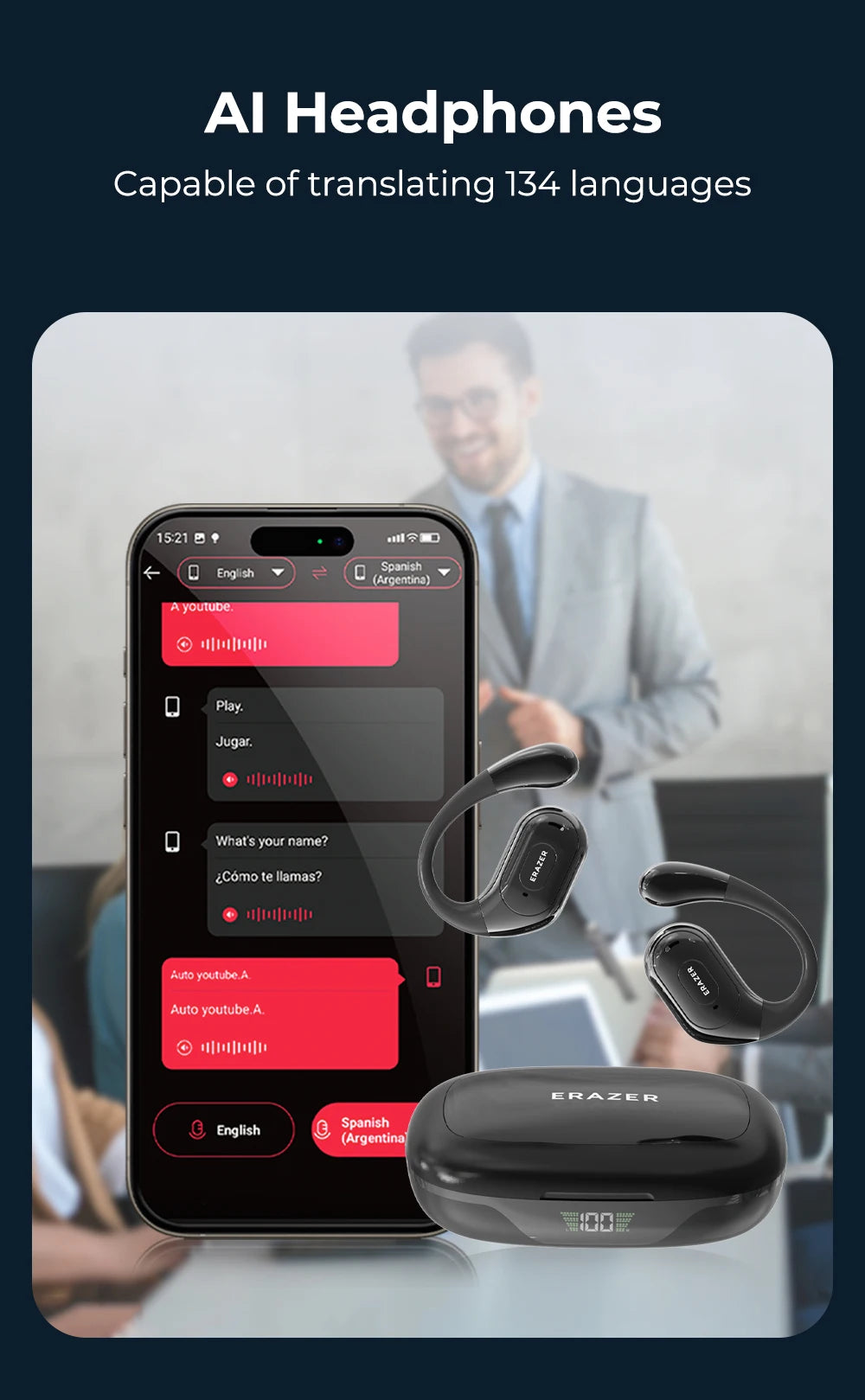 ERAZER XF51 - AI Translator Earbuds