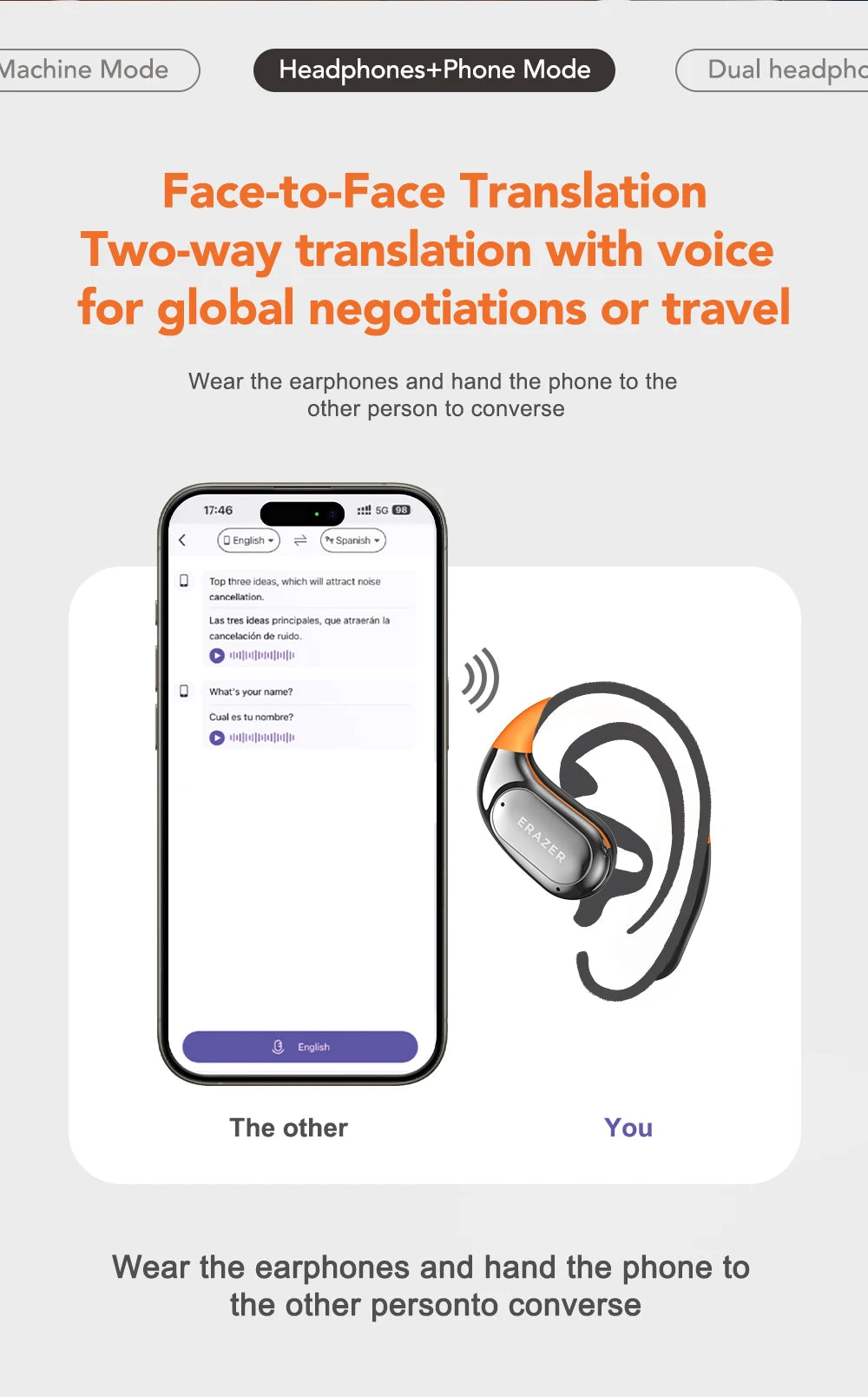 ERAZER XF31 - AI translator Earbuds