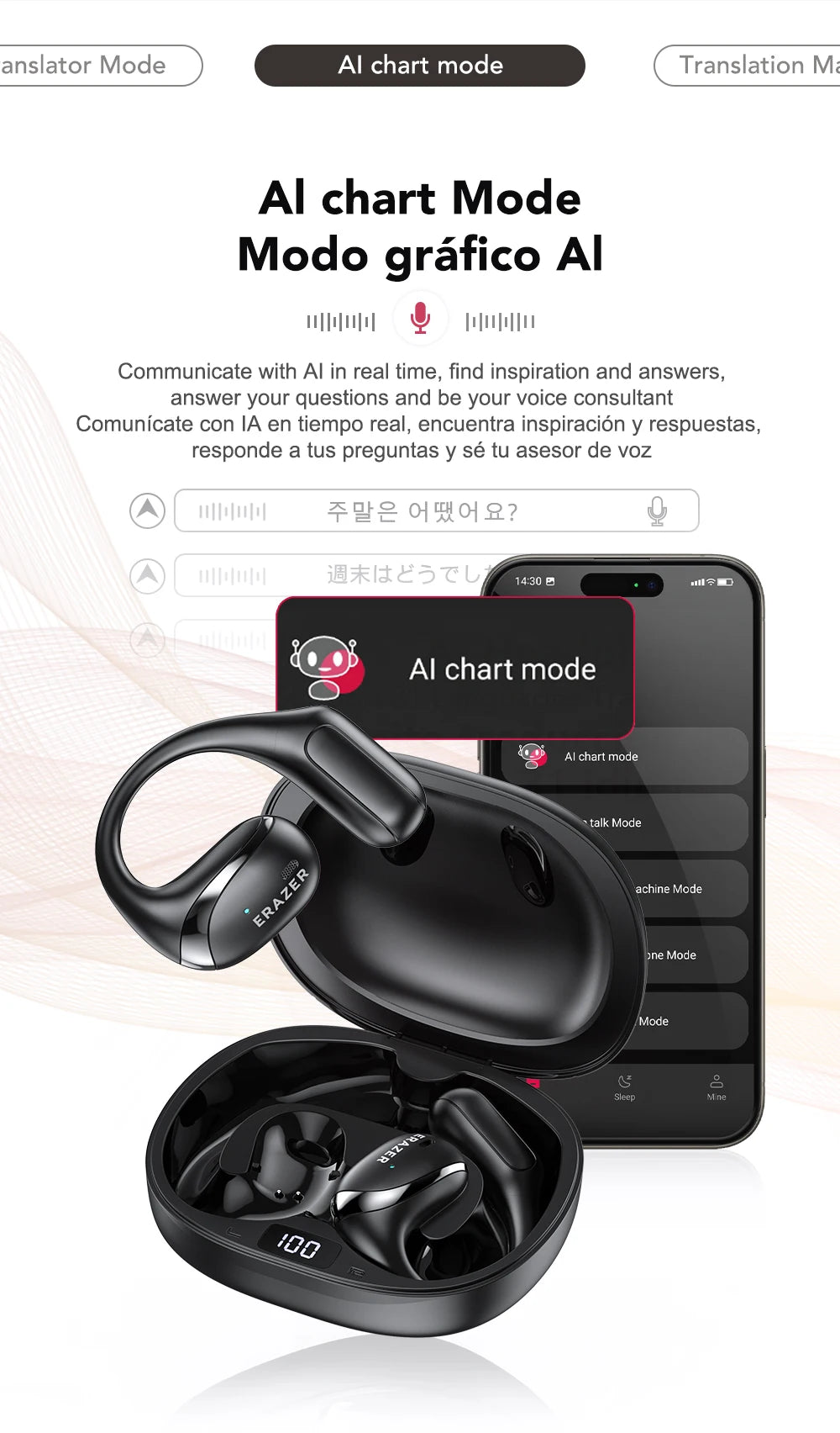 ERAZER X9 - AI Translator Earbuds