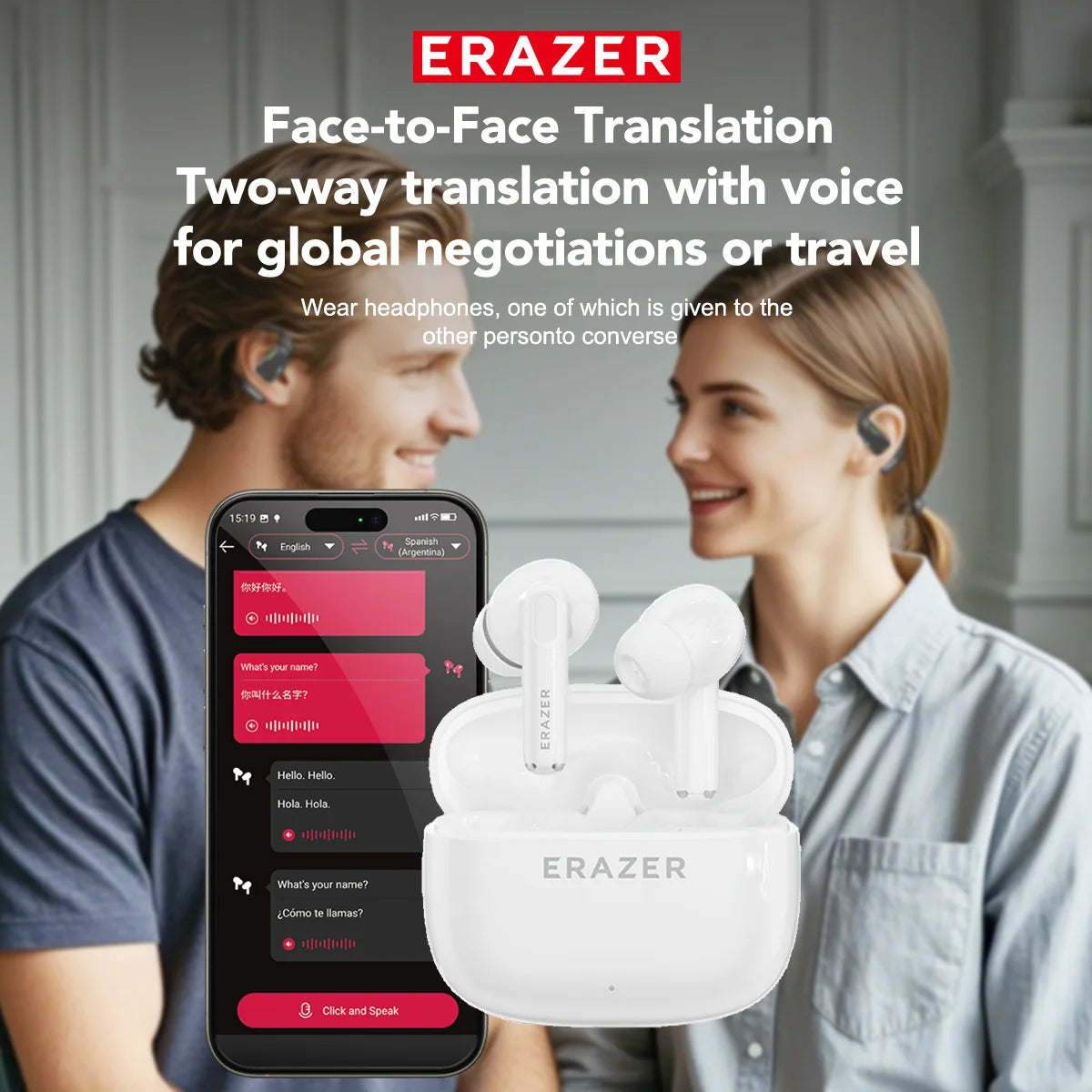 ERAZER XT69PRO - AI translator Earbuds