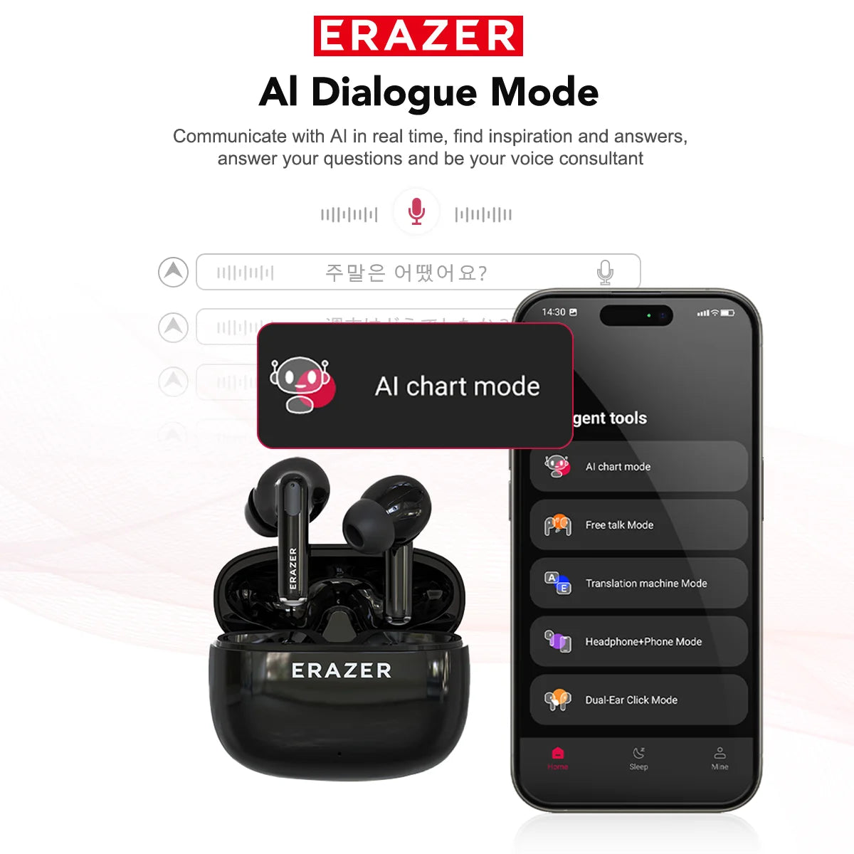 ERAZER XT69PRO - AI translator Earbuds