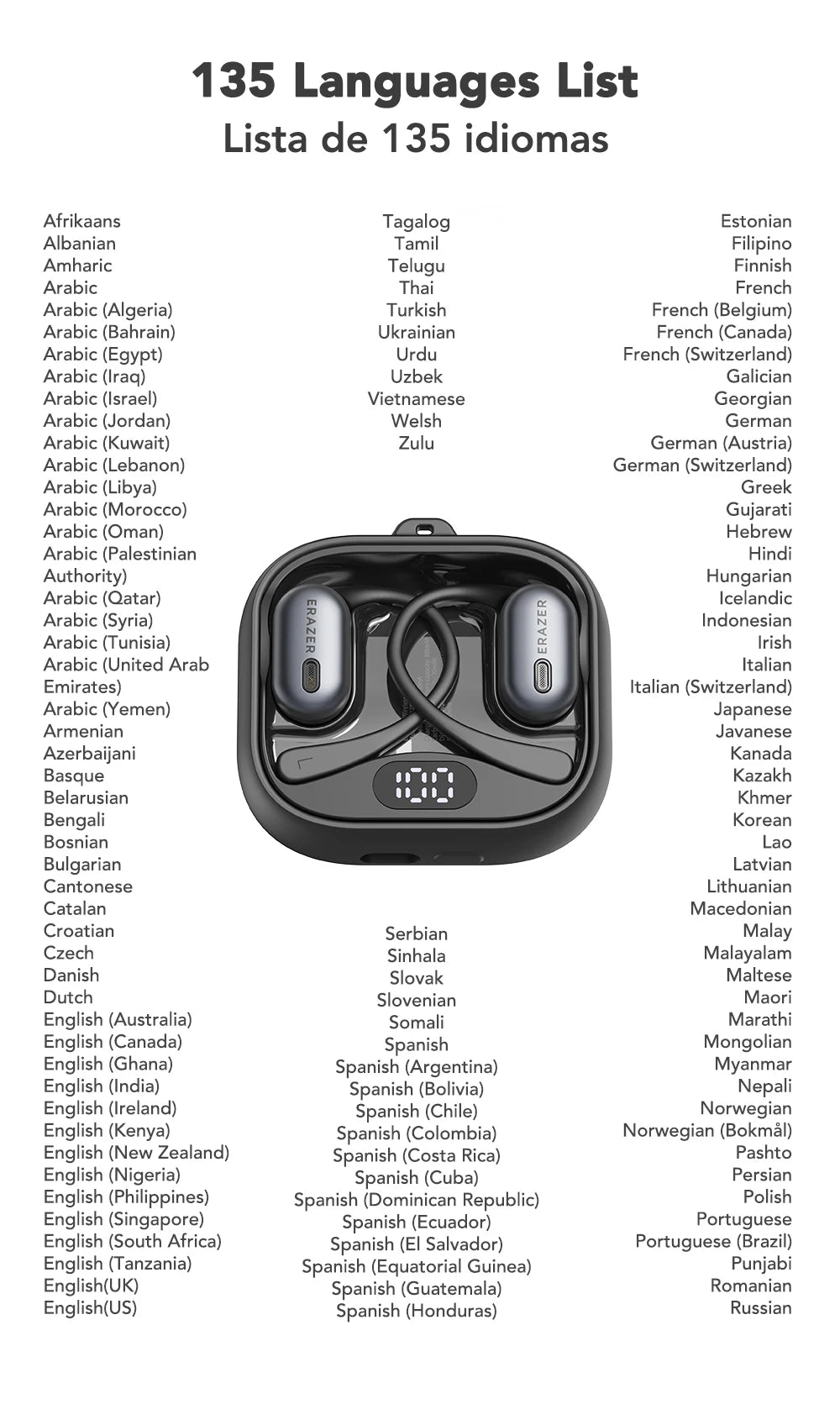 ERAZER XF53 - AI translator Earbuds