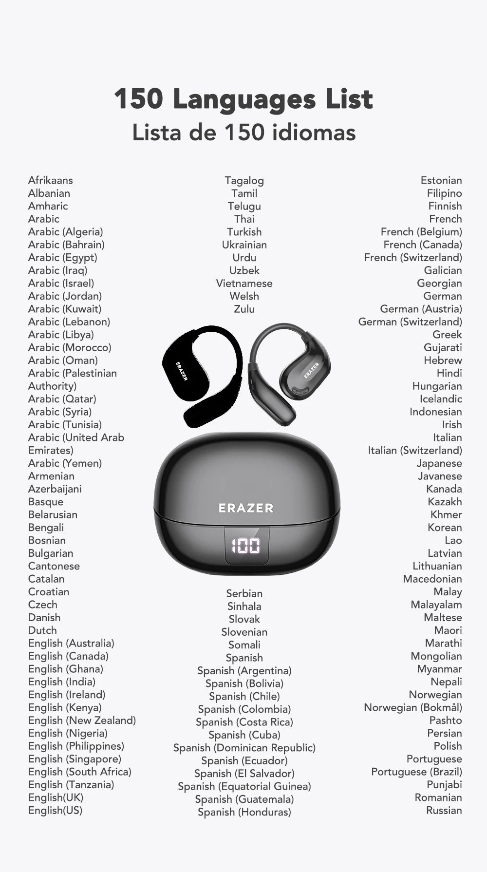 ERAZER XT66PRO - AI translator Earbuds