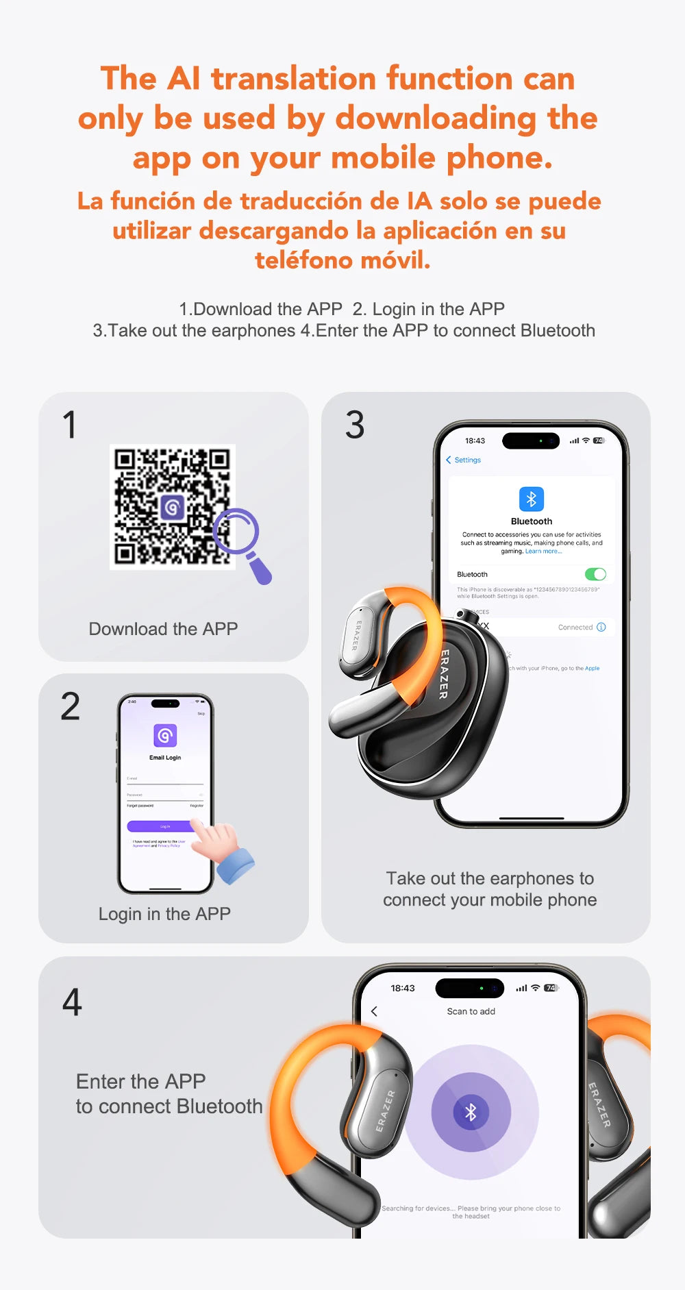 ERAZER XF31 - AI translator Earbuds