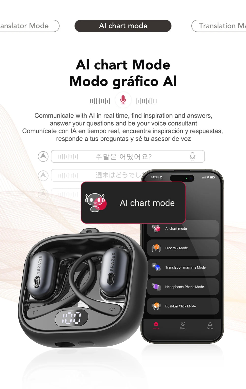 ERAZER XF53 - AI translator Earbuds