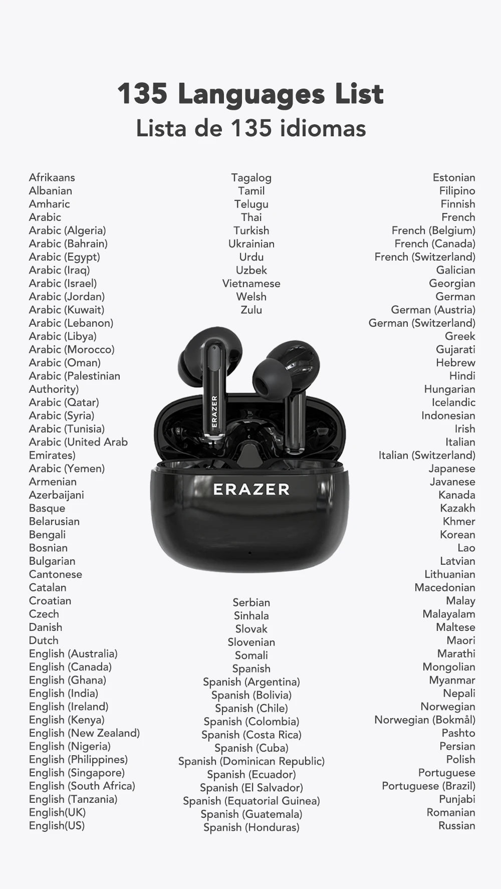 ERAZER XT69PRO - AI translator Earbuds