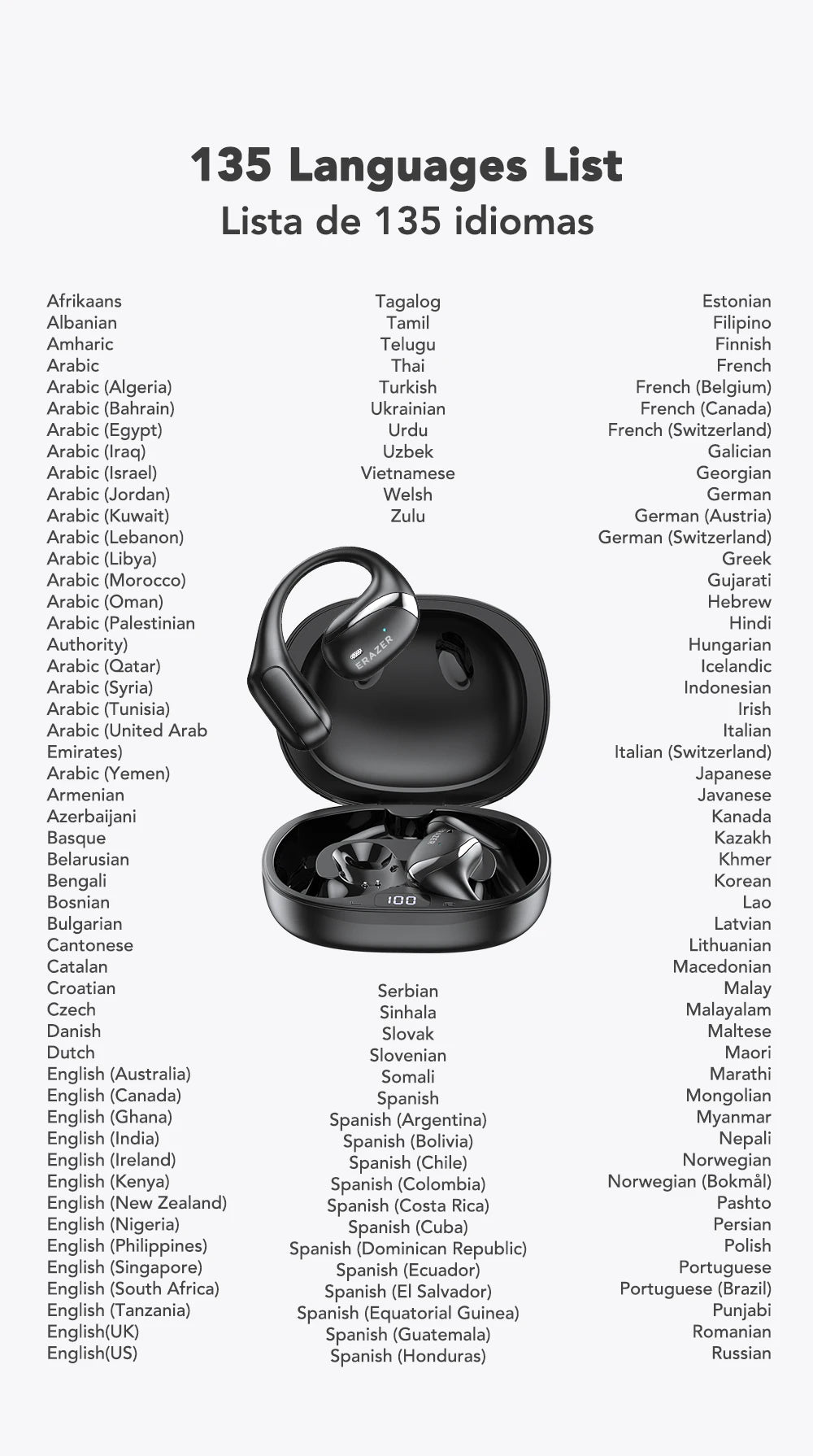 ERAZER X9 - AI Translator Earbuds