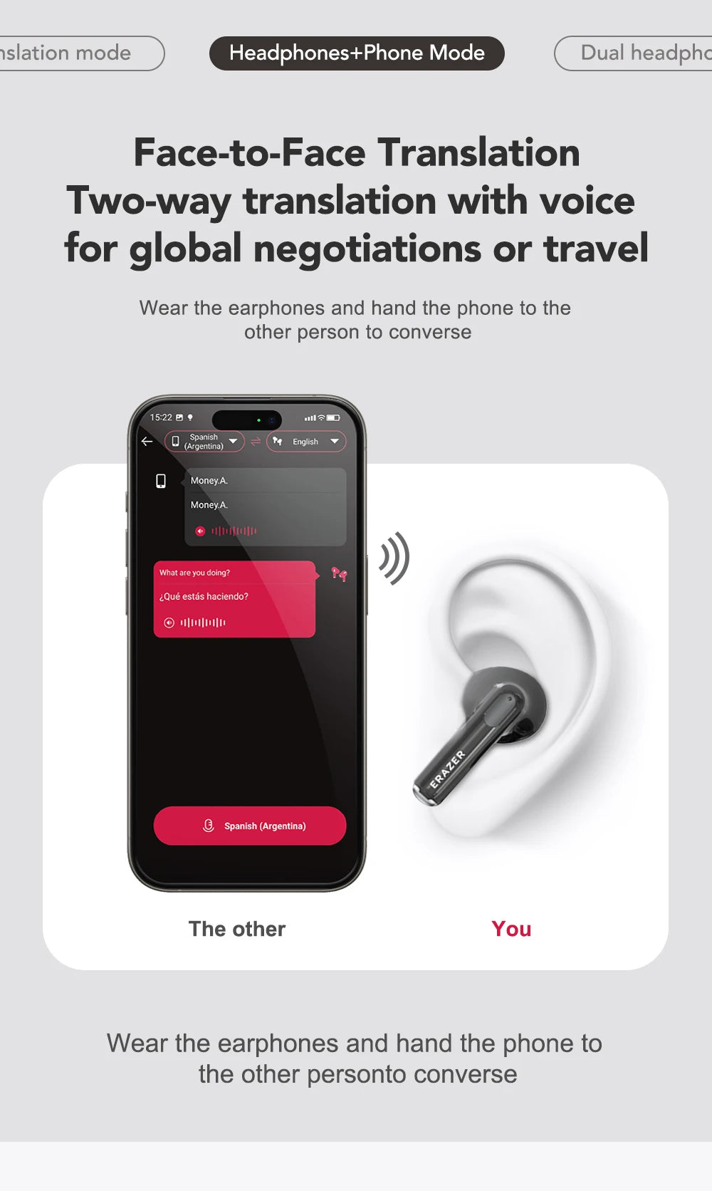 ERAZER XT69PRO - AI translator Earbuds